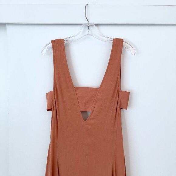 Mara Hoffman V-Neck Maxi Dress Cutout 2015 Spring RTW Peach Terracotta - Picture 4 of 12